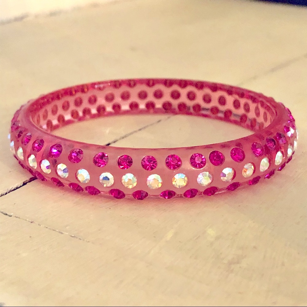 Vintage Pink Swarovski Crystal Bangle Bracelet